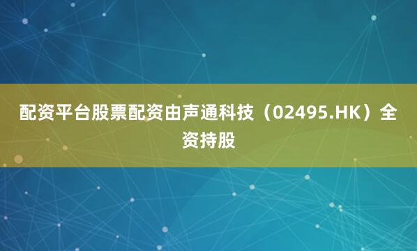 配资平台股票配资由声通科技（02495.HK）全资持股